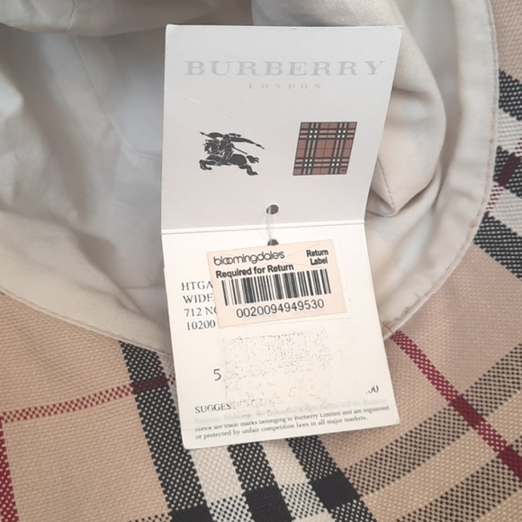 Burburry London Vintage check 100% cotton canvas bucket hat, beige XS, S - Picture 13 of 15